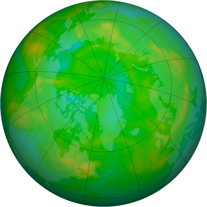 Arctic ozone map for 06 July 2000